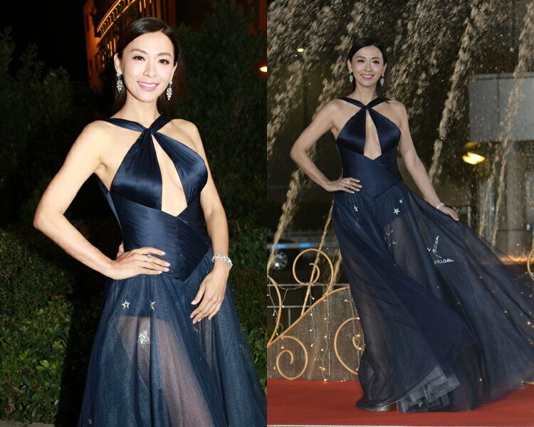 不过一山还有一山高,45岁视后大热陈炜,以胸前交叉吊带开胸先声夺人