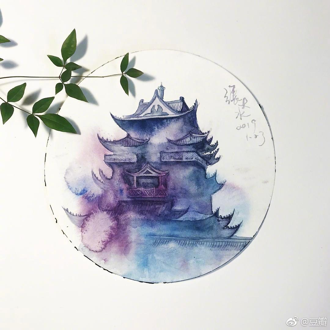 归元寺圆通阁 尝试下永山裕子的画法 先上底色