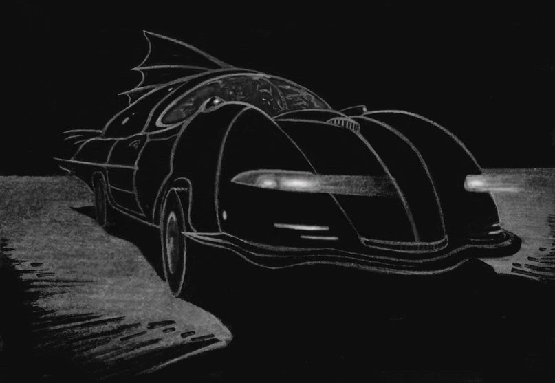 Concept art by David Russell for BATMAN (1989).