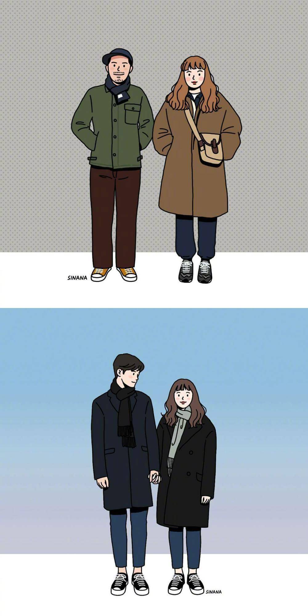 插画师sinana笔下的情侣穿搭