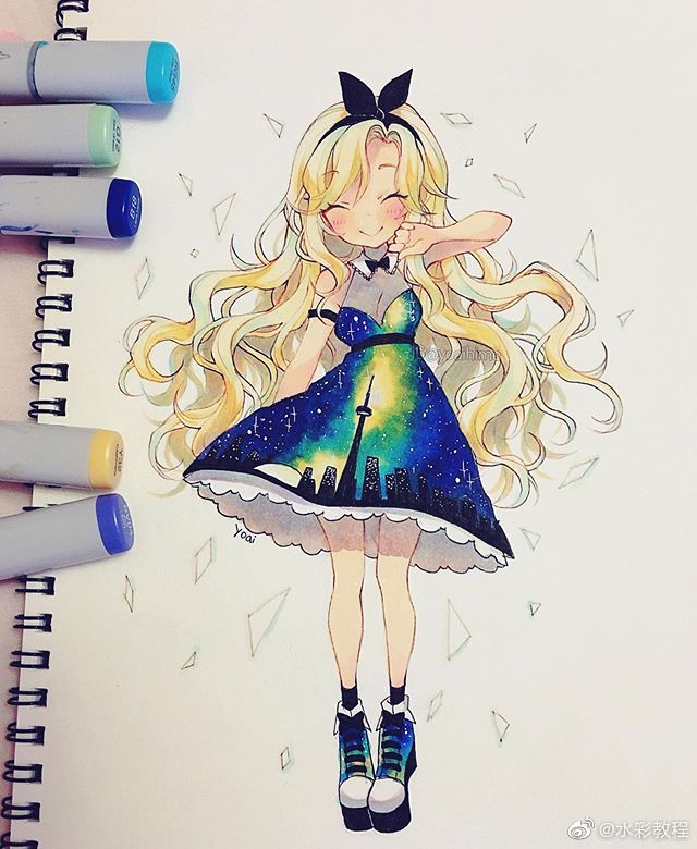 马克笔画的可爱女孩子~ by ins yoaihime 67马克