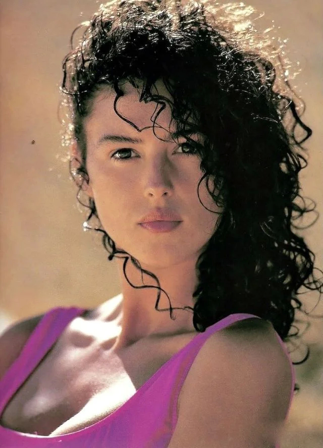 young monica bellucci in the 1980s.