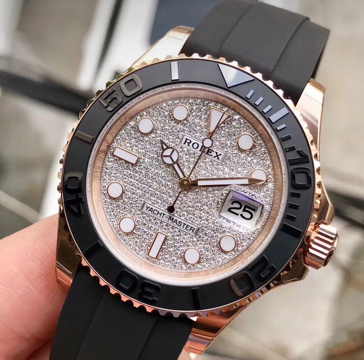 n厂v8版劳力士金游艇大逆袭包金改装满钻字面最耐看的金游艇