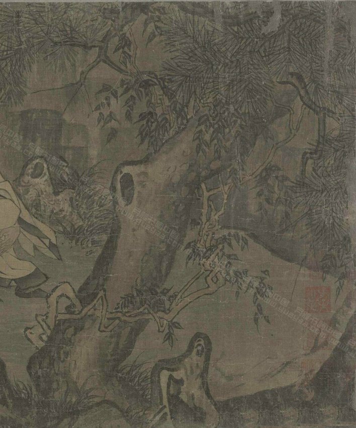 采薇图描绘殷商贵族伯夷叔齐在商亡后不愿投降周朝