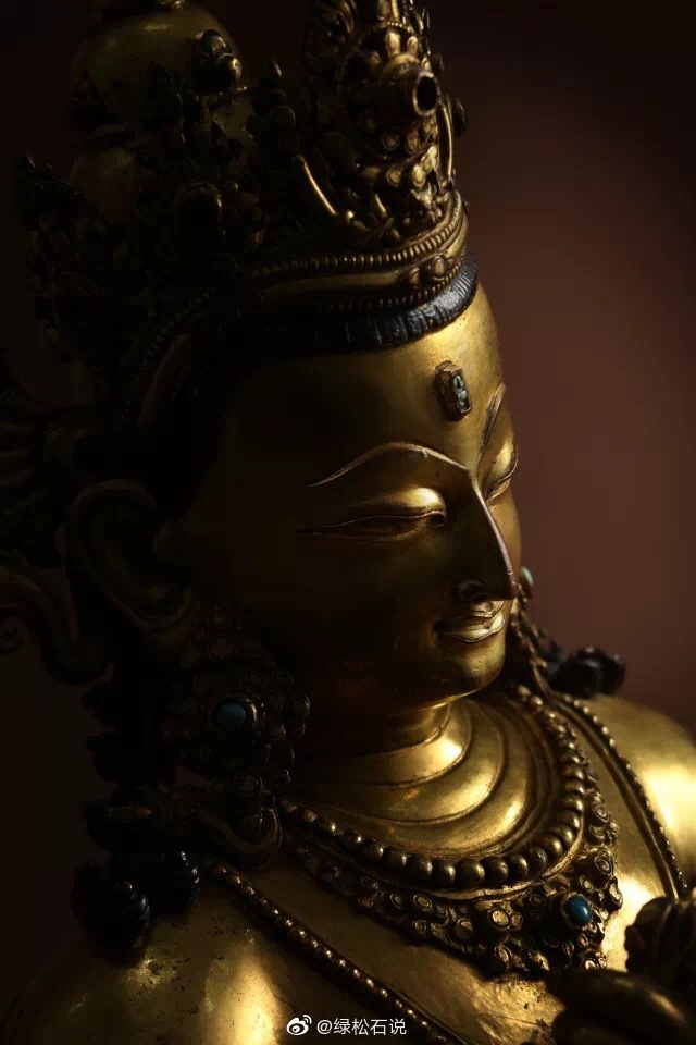 十四世纪 马拉王朝 大持金刚尼泊尔 铜鎏金 嵌宝石金刚持是印度
