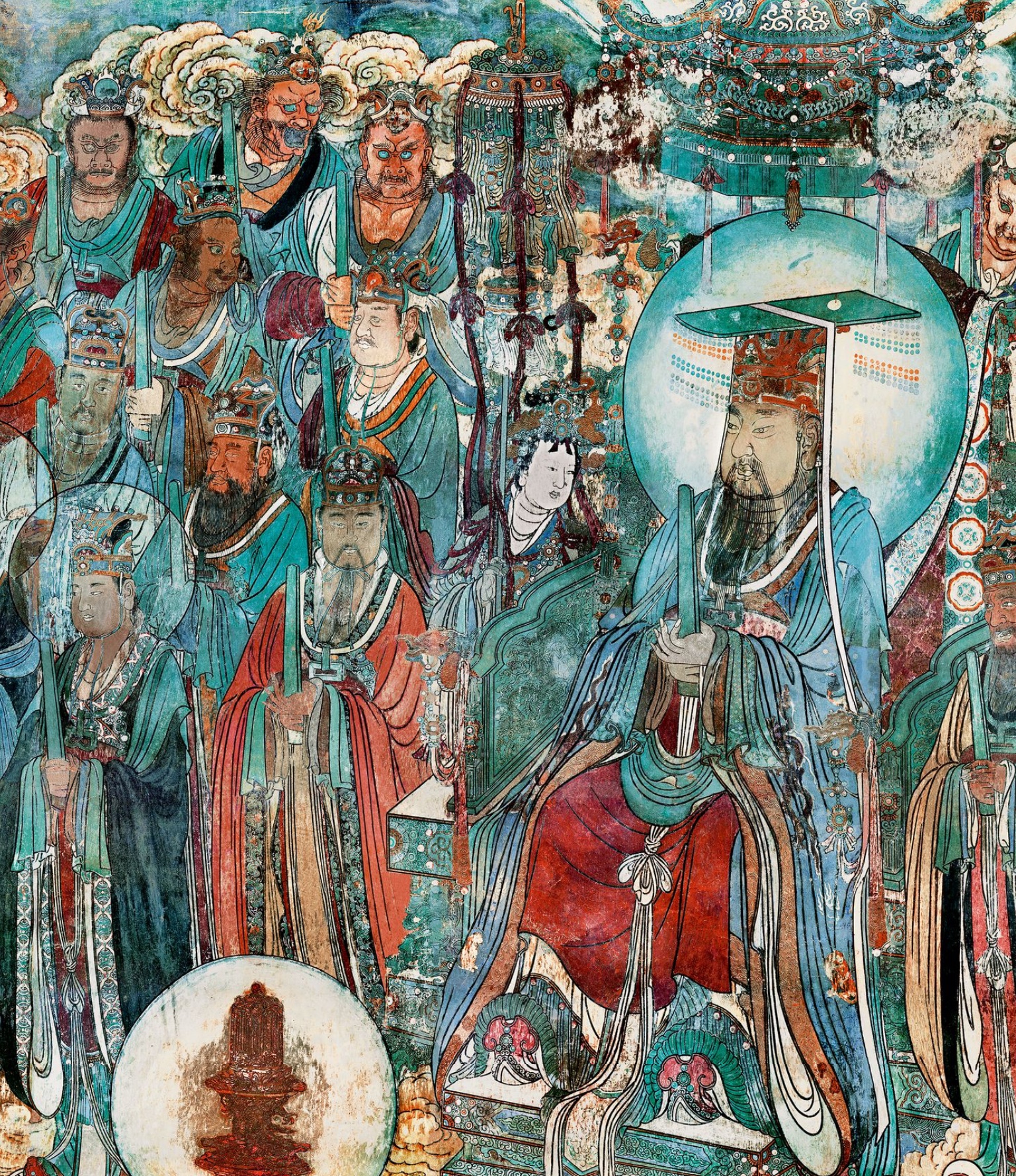 永乐宫壁画朝元图线条灵动布局生动气势恢宏