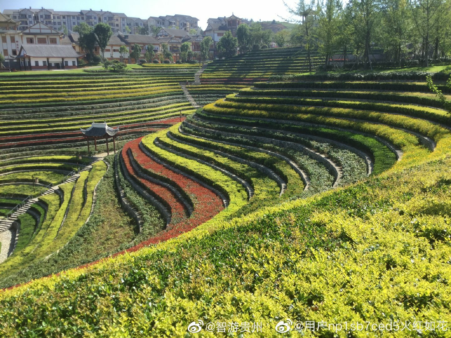 花海梯田奢香古镇之一