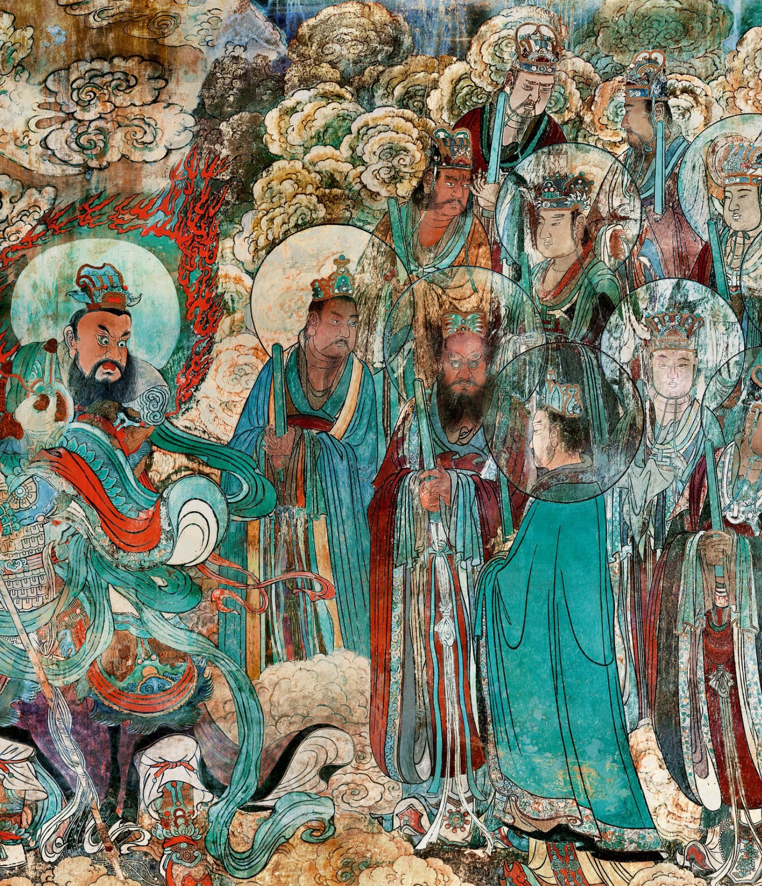 永乐宫壁画朝元图线条灵动布局生动气势恢宏