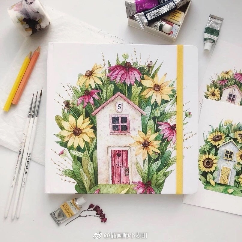 Tonia Tkach 乌克兰插画家爱旅行爱笑偏爱创作的工具是水彩 铅笔