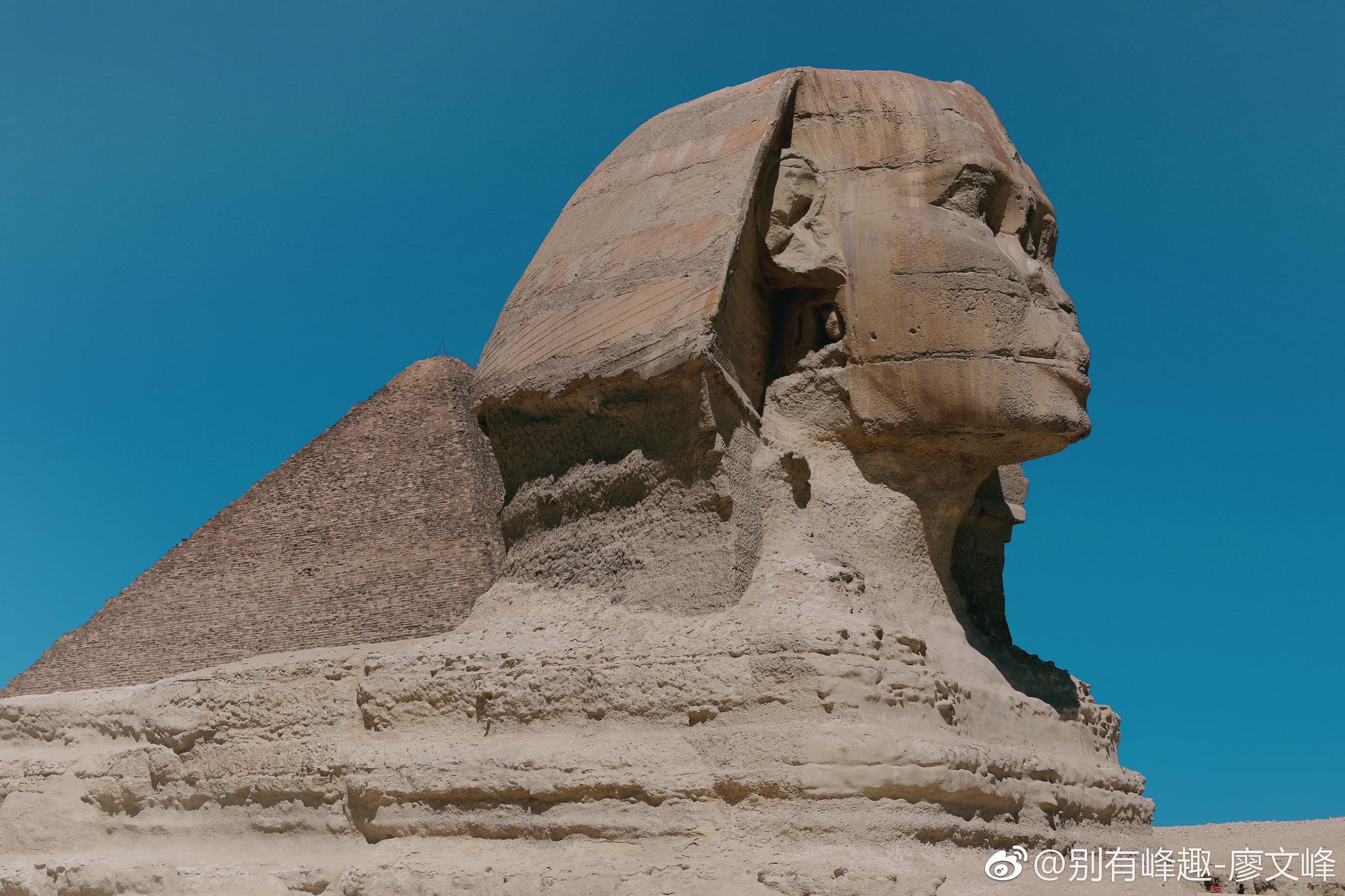 近距离拍摄埃及狮身人面像