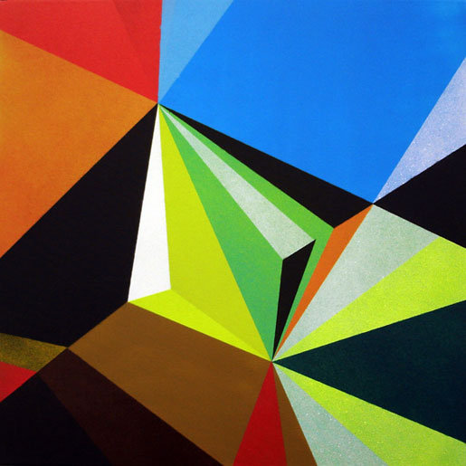 用轻松的色彩切割画面并营造出出『空间』!一组简洁的抽象