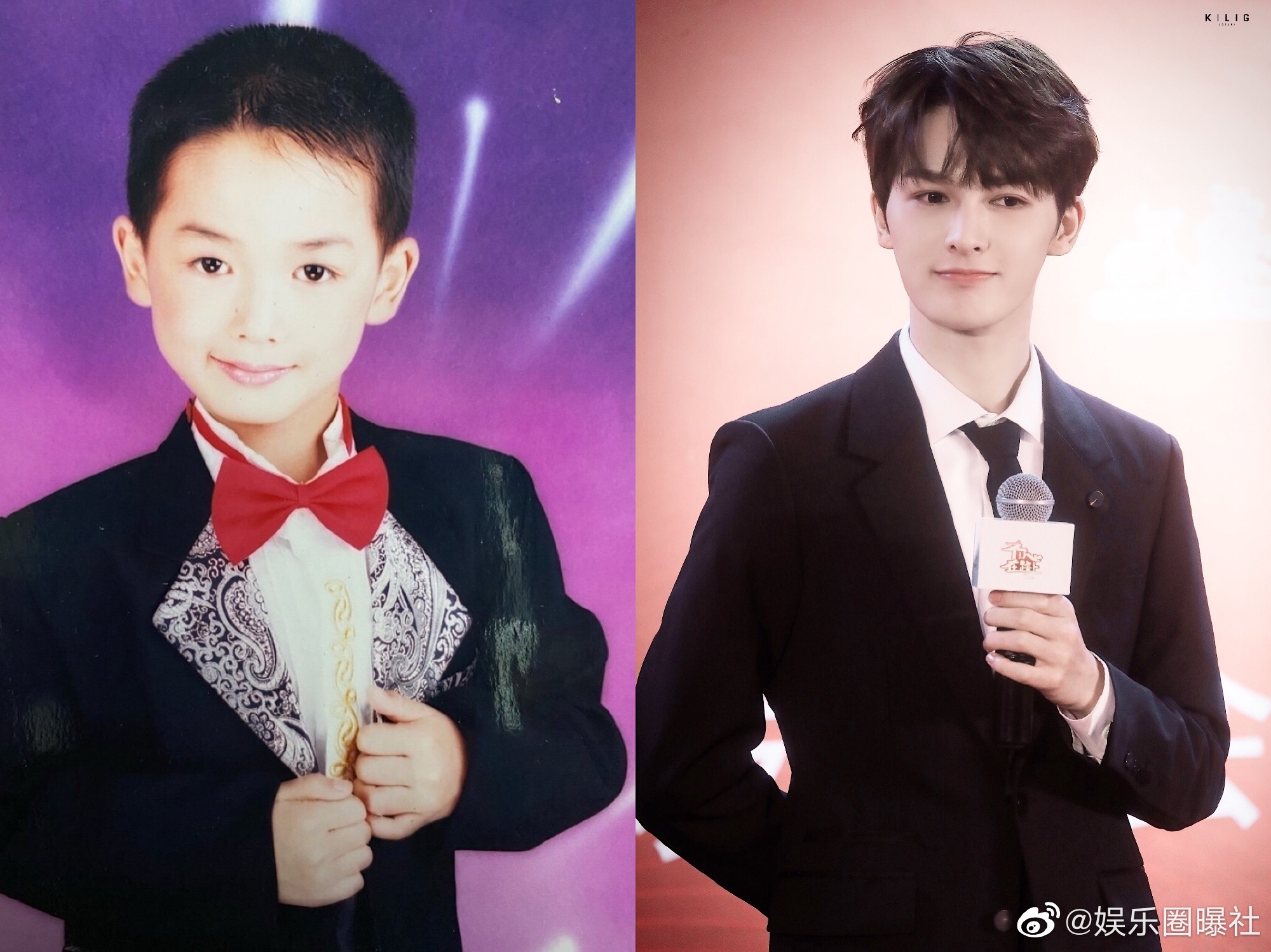 朱正廷小时候照片曝光,哈哈哈哈dbq乱入了一张表情包,露出大白牙