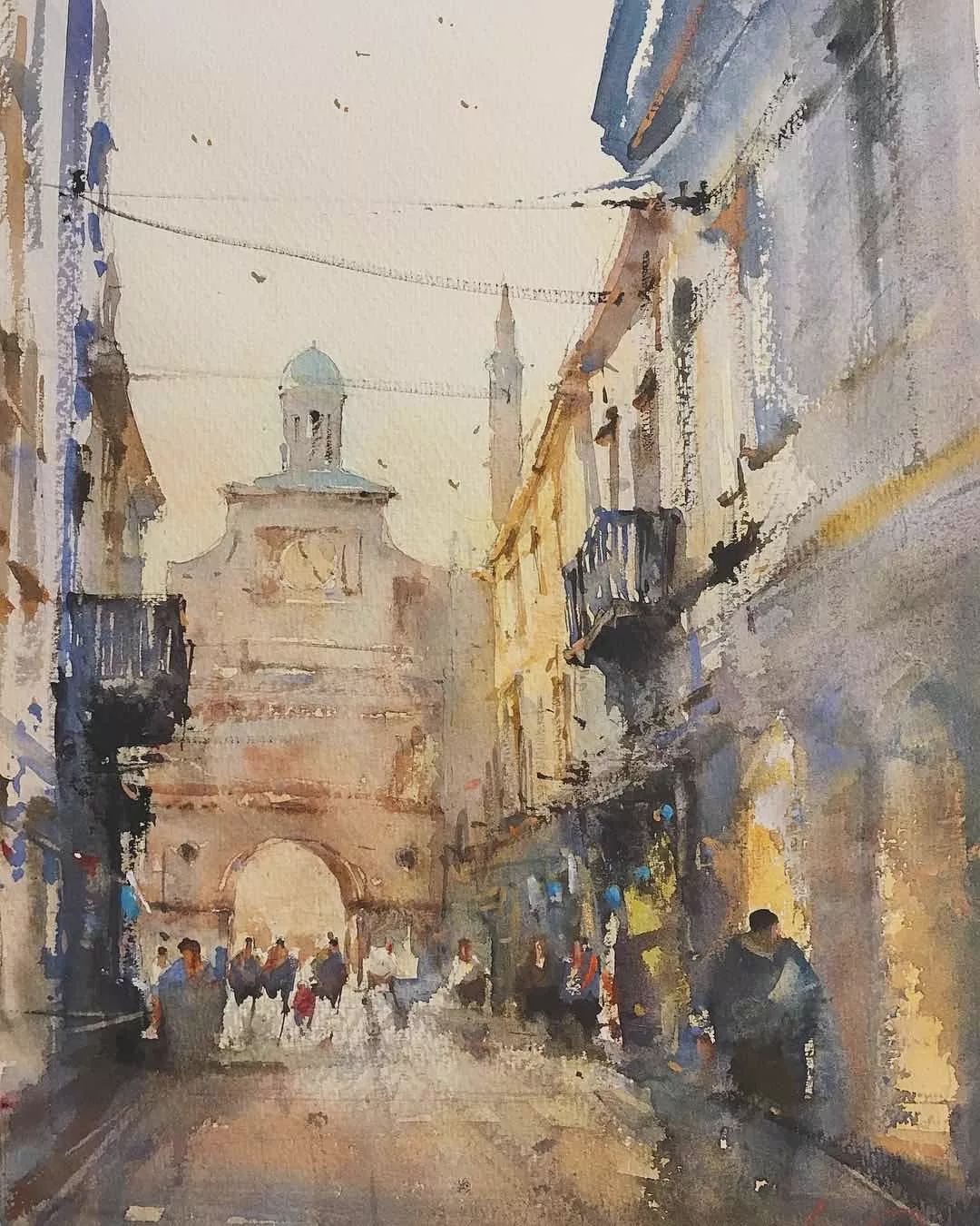 意大利艺术家杰拉米亚·塞里的水彩作品欣赏