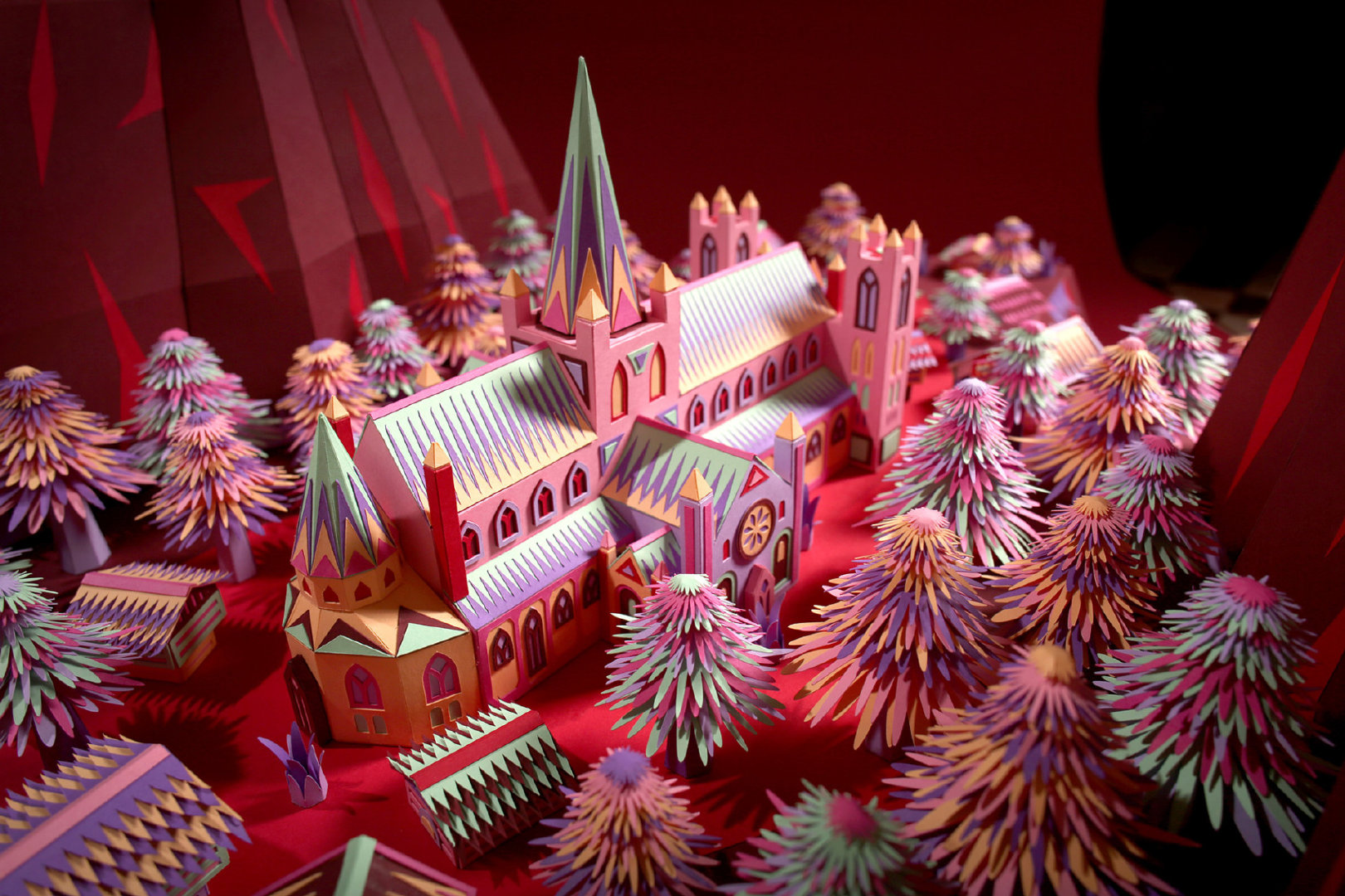 用手工剪纸制作的场景纸艺术家和合作者 zim & zou 被邀请创作微型