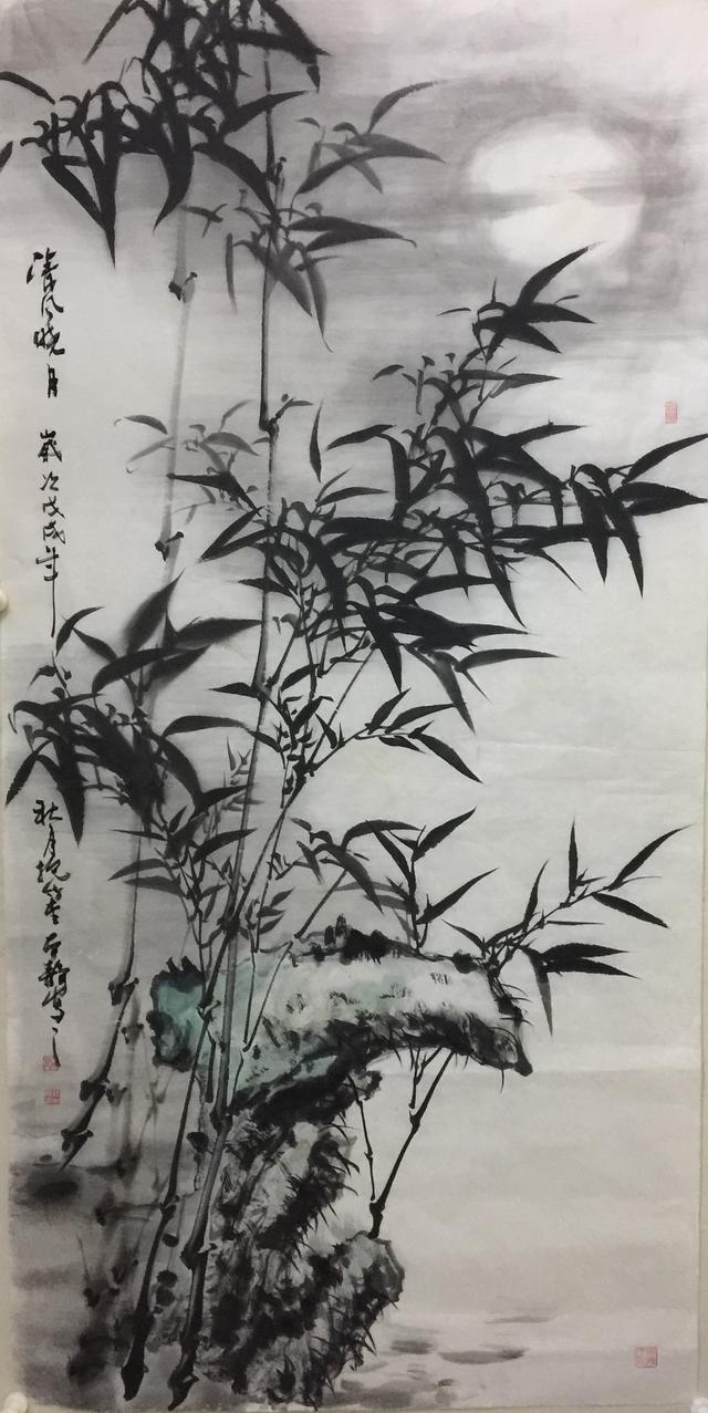 著名画家张本静他的画作是一幅竹子的画也是一首抒情的诗