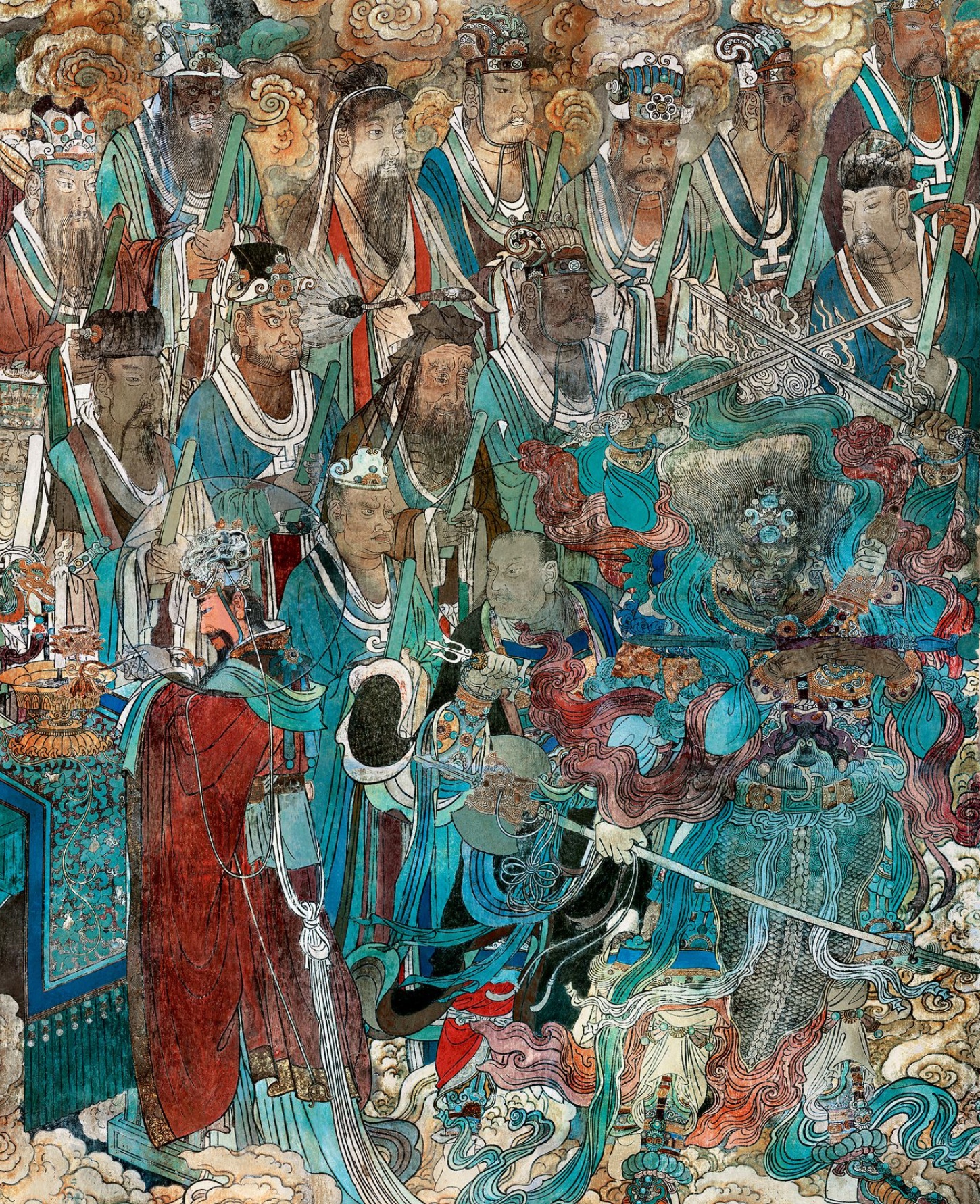 永乐宫壁画朝元图线条灵动布局生动气势恢宏