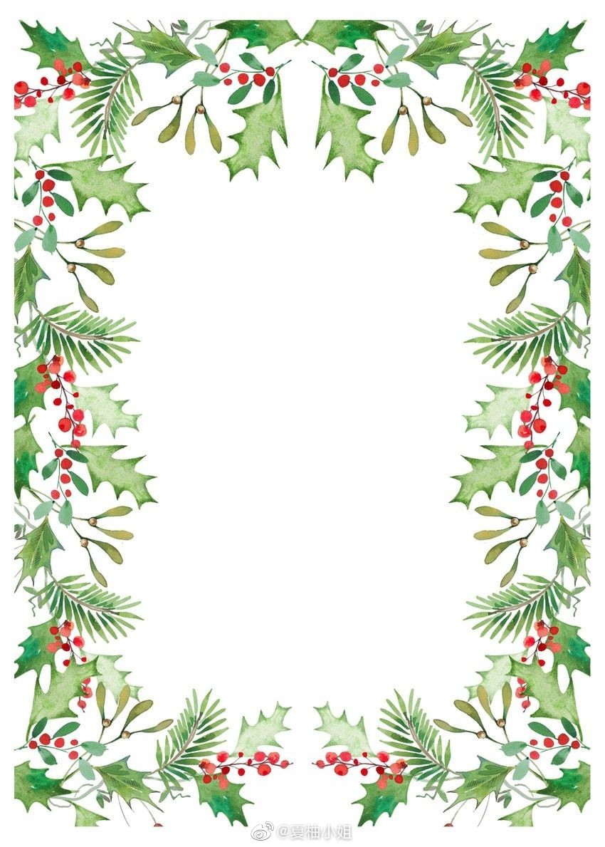 小清新圣诞主题手帐边框,美美哒!