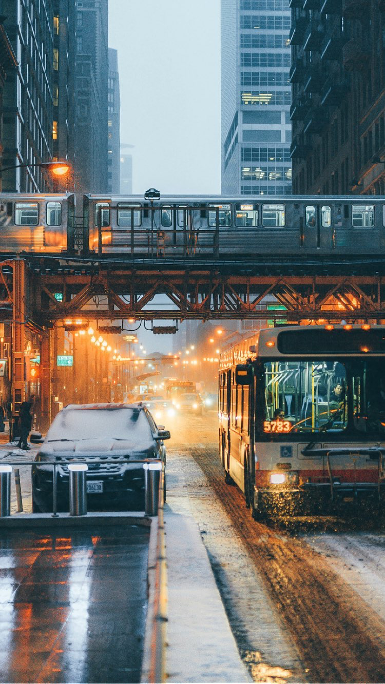 城市雨天主修冷色调