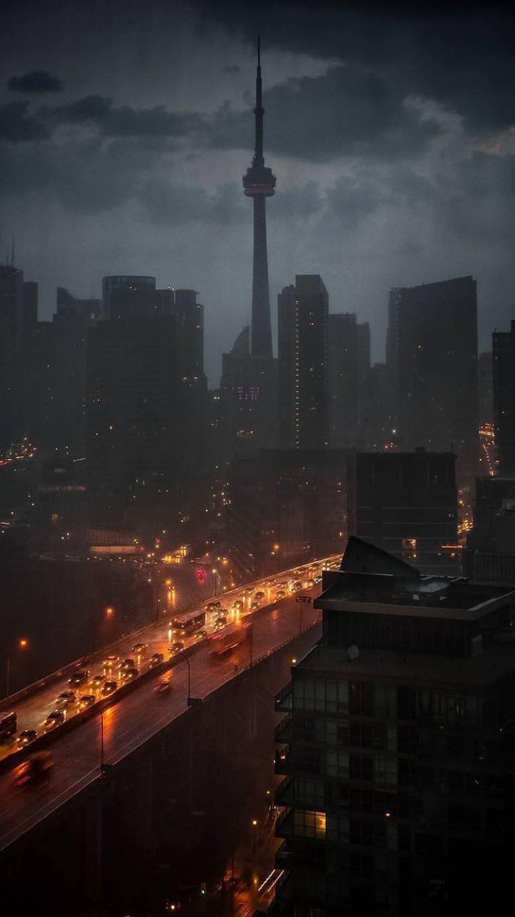 城市雨天主修冷色调