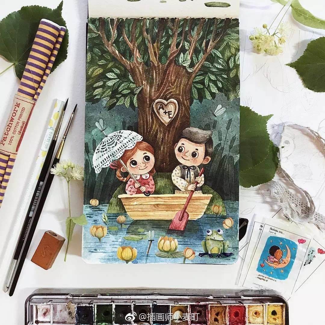 Tonia Tkach 乌克兰插画家爱旅行爱笑偏爱创作的工具是水彩 铅笔