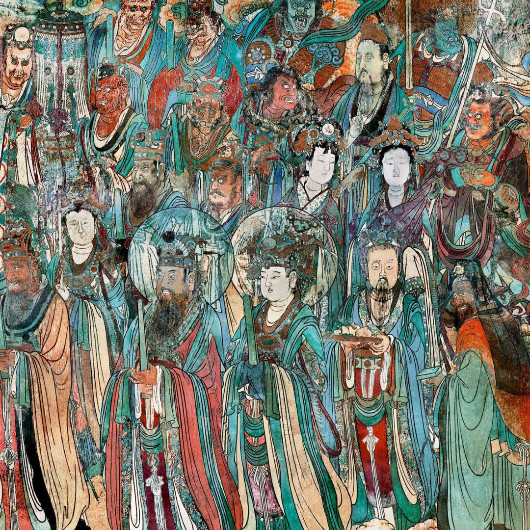 永乐宫壁画朝元图线条灵动布局生动气势恢宏