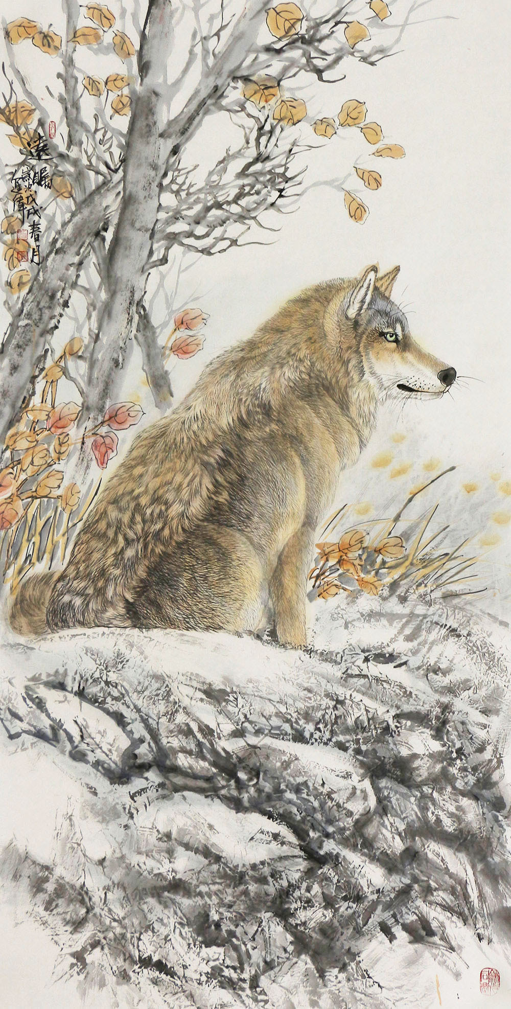 画笔扫过纸面,苍狼们便纷纷从纸面上活化起来!