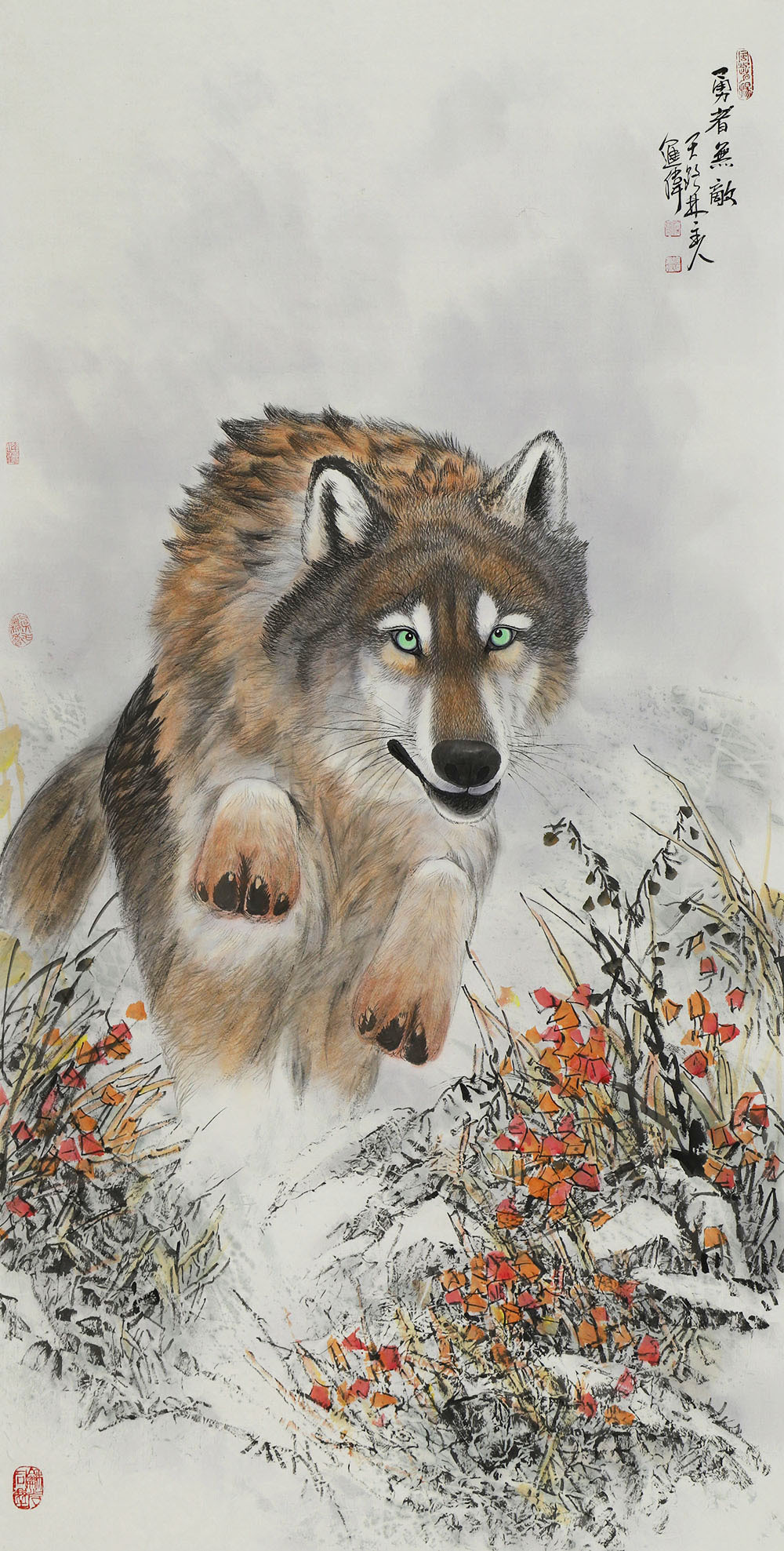 画笔扫过纸面,苍狼们便纷纷从纸面上活化起来!