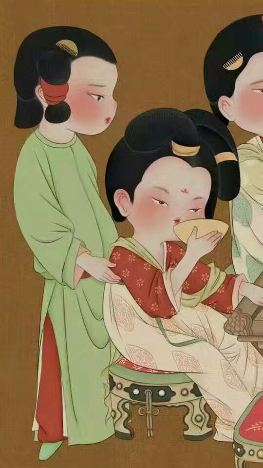 这是谁画的q版《唐宫仕女图》,太萌了! (转)
