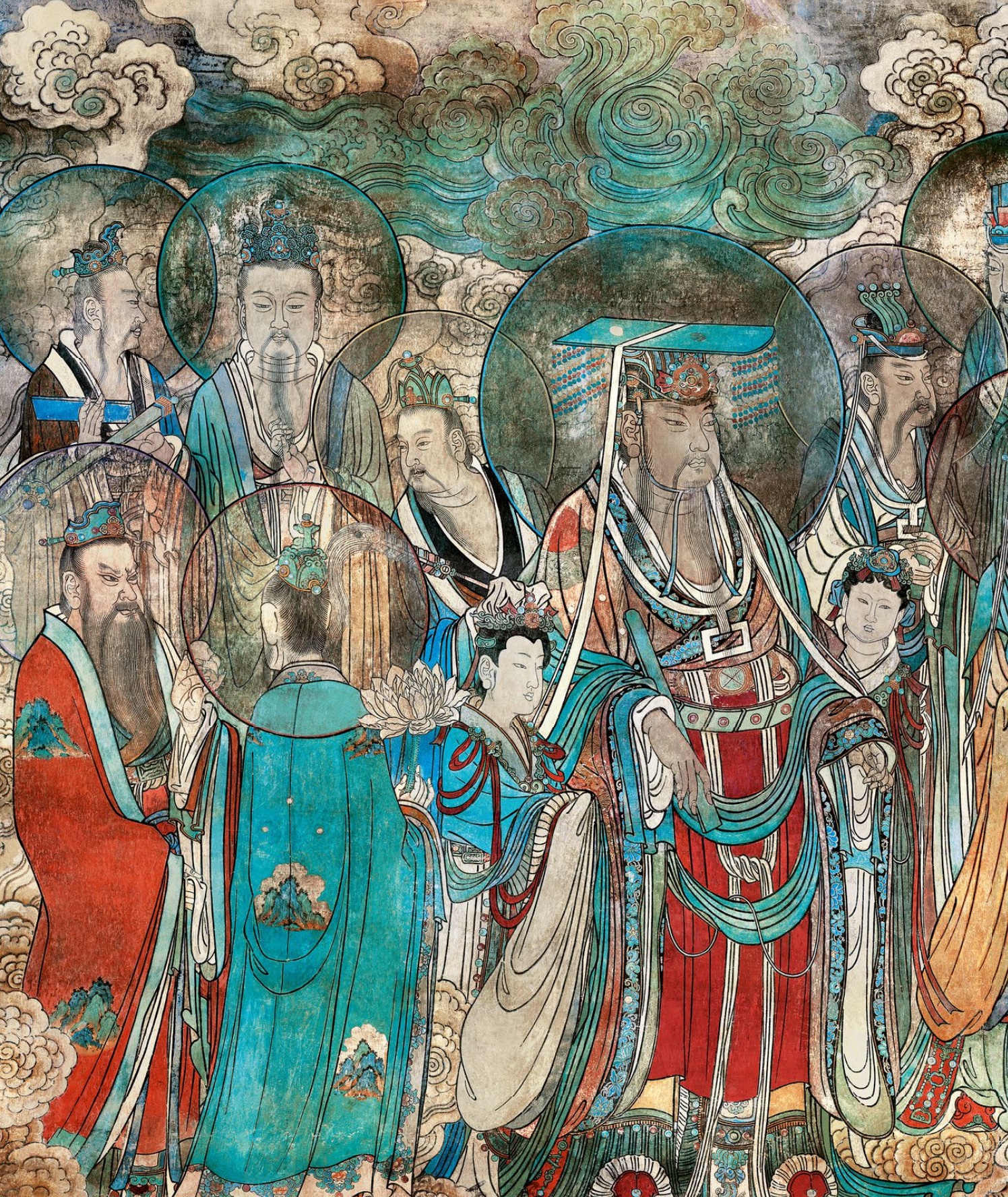 永乐宫壁画朝元图线条灵动布局生动气势恢宏