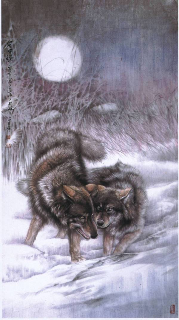 画笔扫过纸面,苍狼们便纷纷从纸面上活化起来!