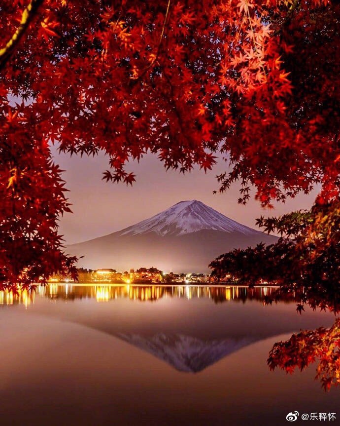 富士山下的红叶 富士山下的红叶