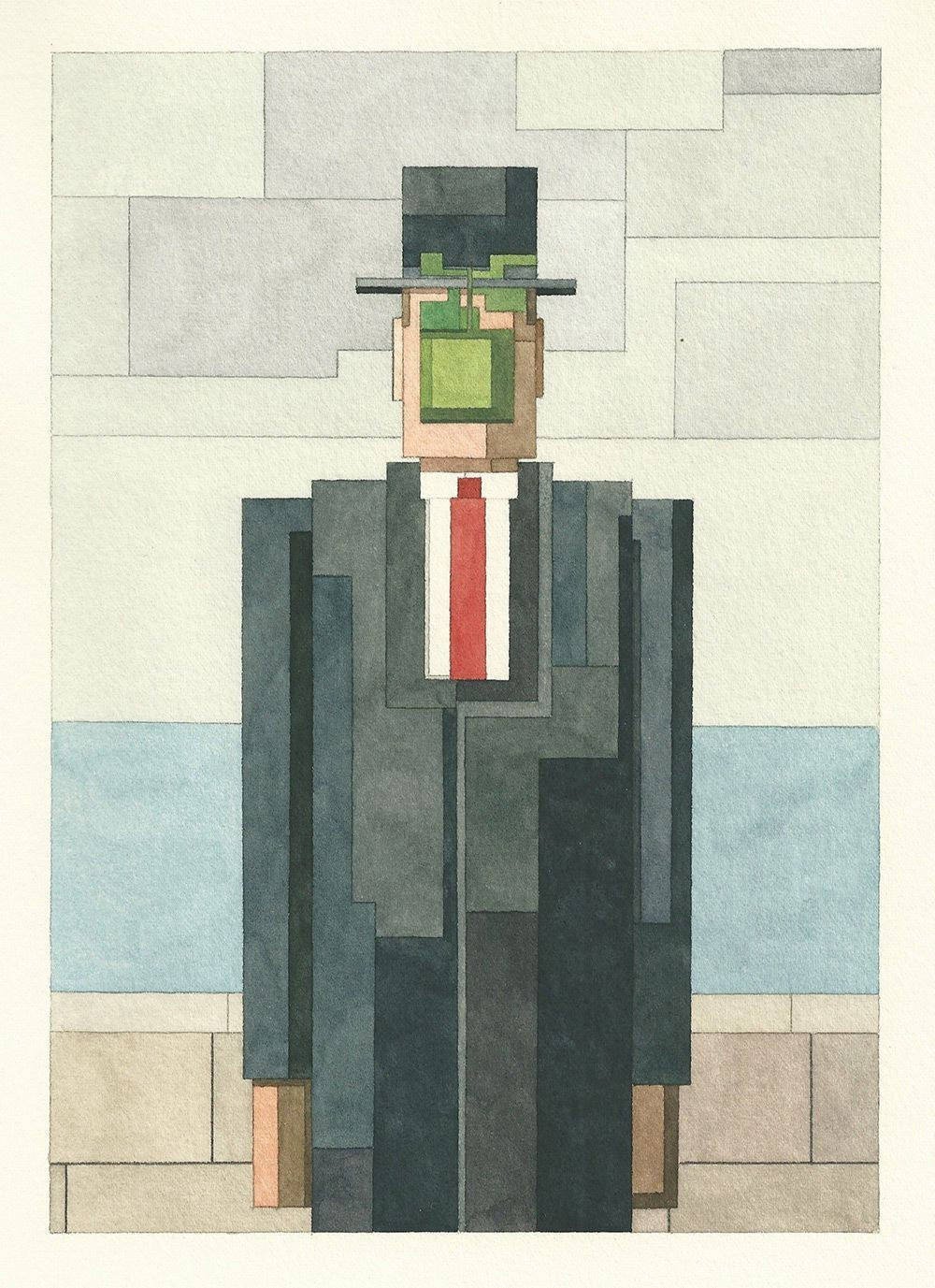 当水彩和像素画结合,重塑经典名画,会擦出怎样的艺术火花|名画|像素画