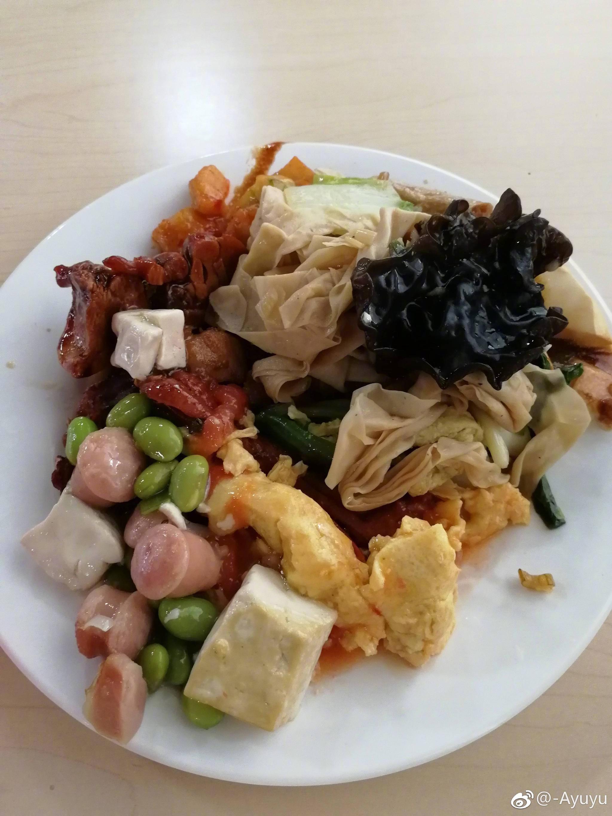 深夜晒食堂 清华大学食堂的饭菜图自@-ayuyu