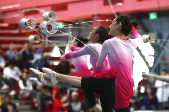 中国杂技团举办公众开放日 巴西小伙玩转"王氏飞叉"