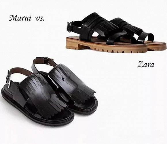 OTB起诉Zara抄袭旗下品牌Marni的凉鞋 图片来源：Fashionisers