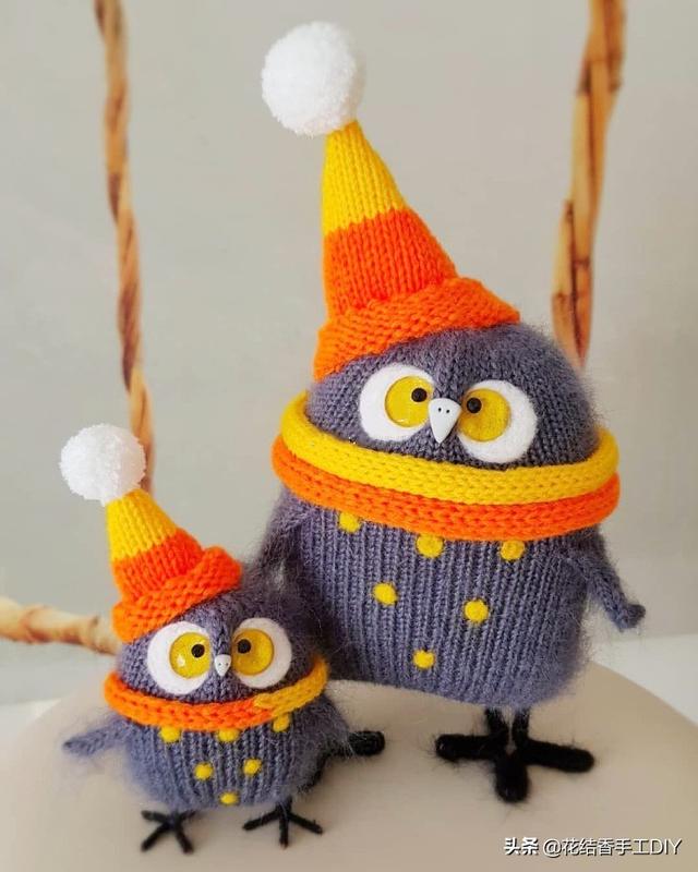 国外手工达人diy的玩偶,软软的,萌萌的,都是毛线编织的