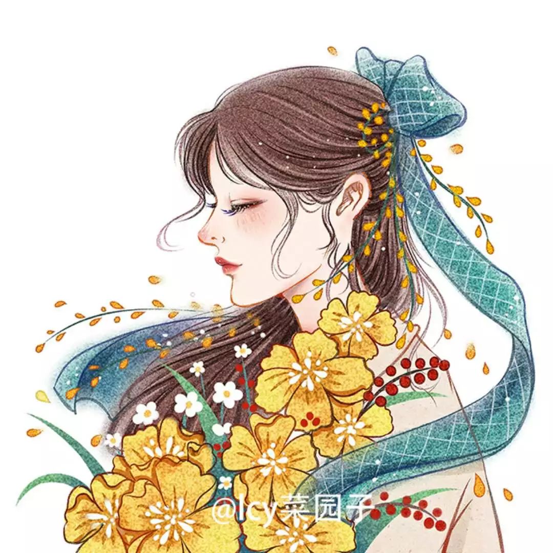 一套二十四节气插画获得40000人气,30min教你画一个文艺小清新头像!