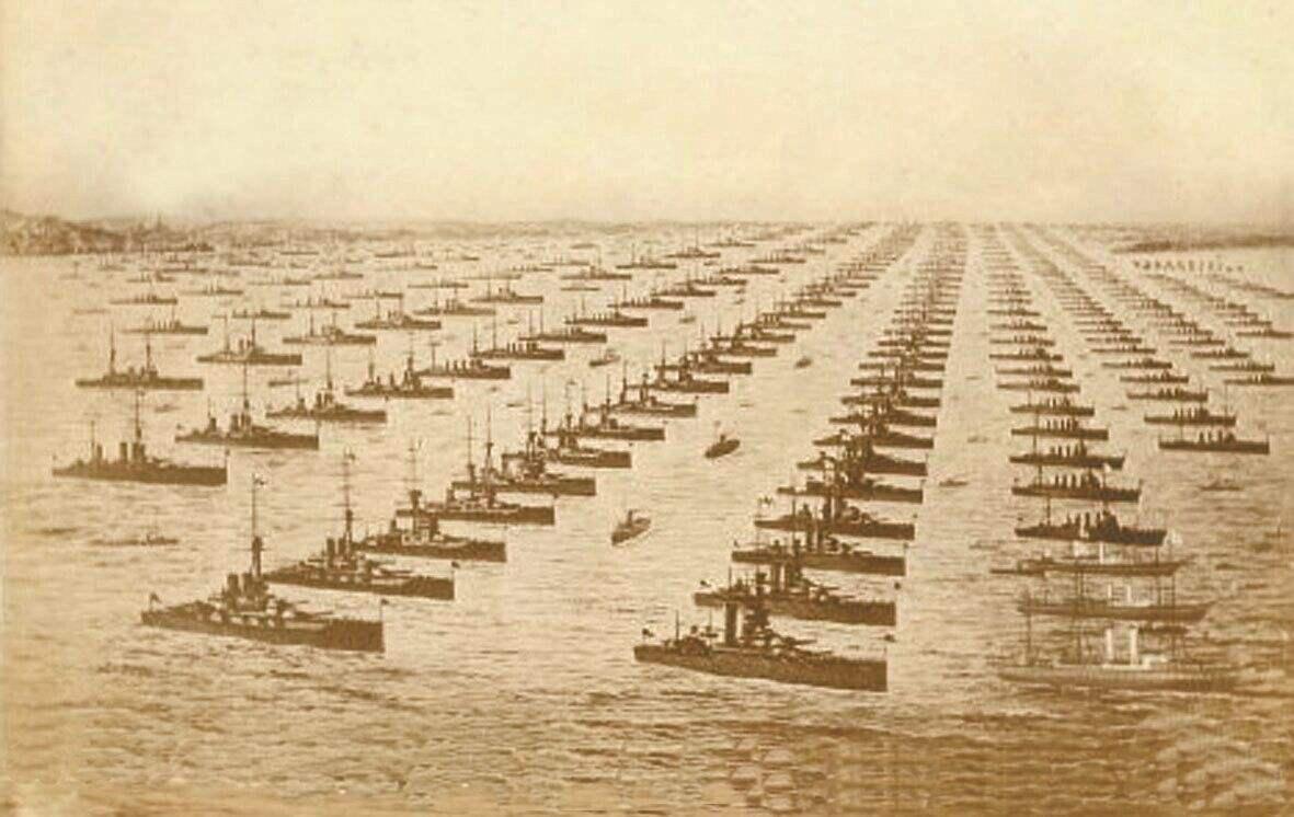 "一战"前"日不落帝国"有多强?海上阅兵战舰绵延60公里