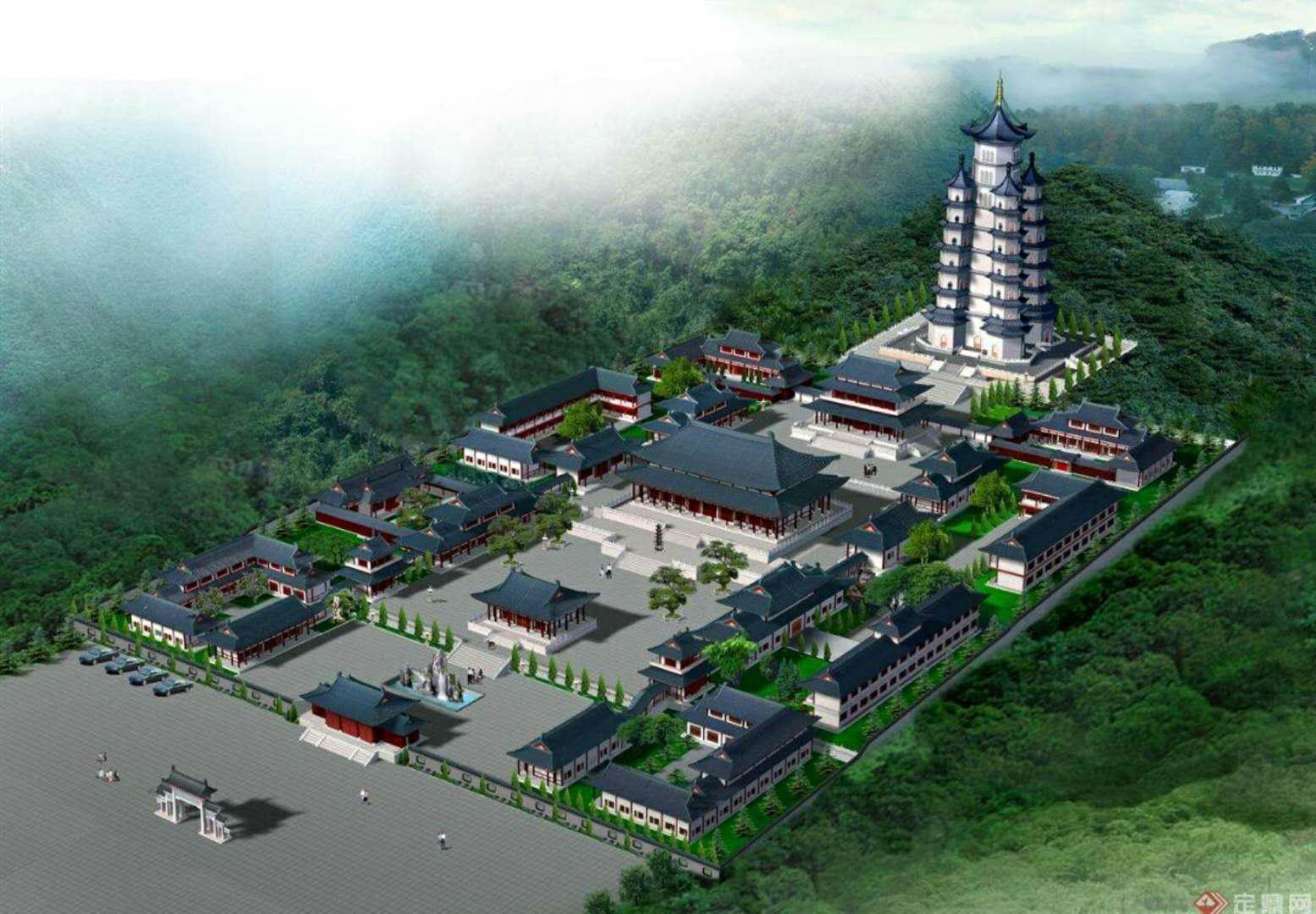 功德圆满!寺庙规划设计,寺庙效果图设计鸟瞰图!不留遗憾!