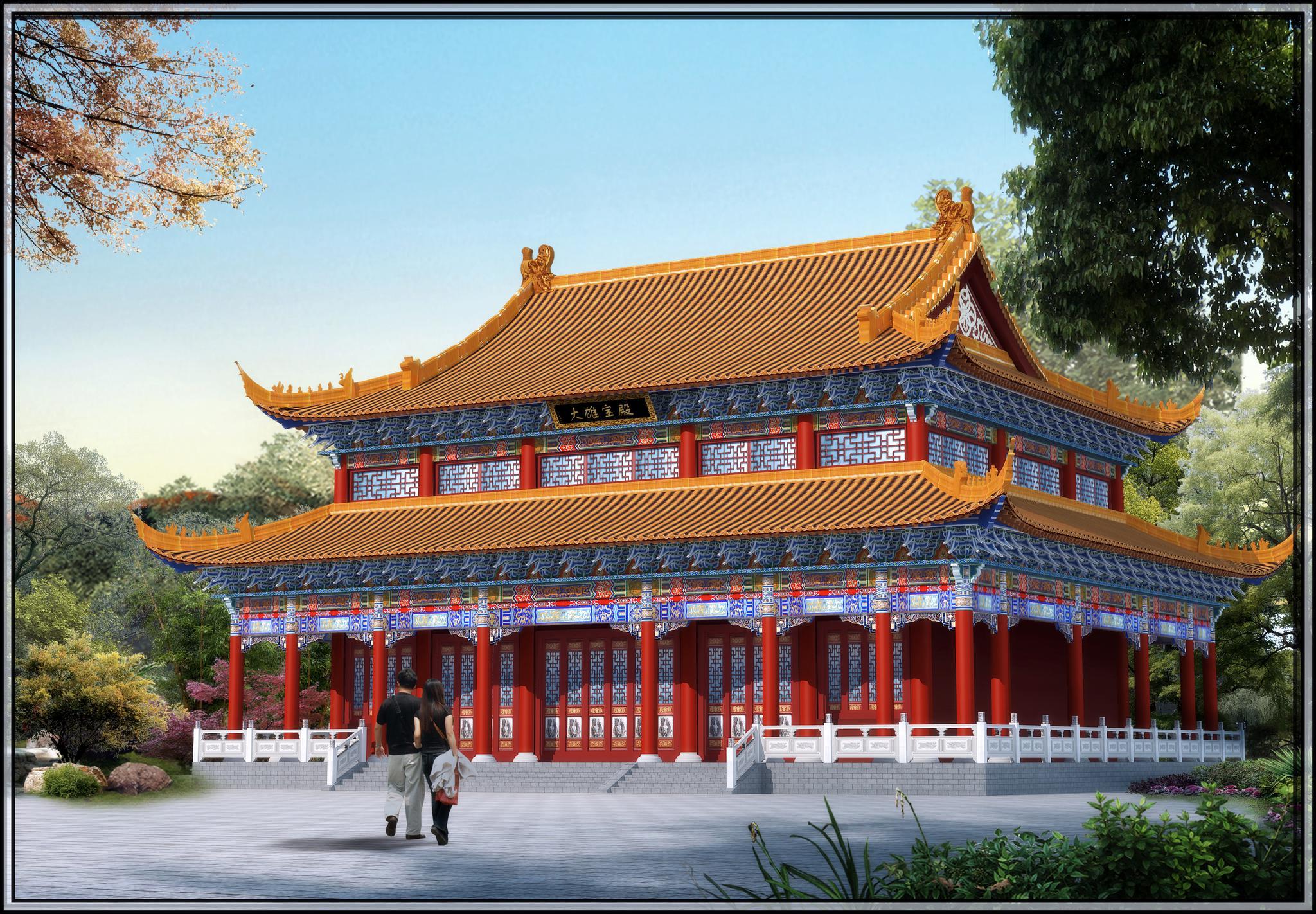 功德圆满!寺庙规划设计,寺庙效果图设计鸟瞰图!不留遗憾!