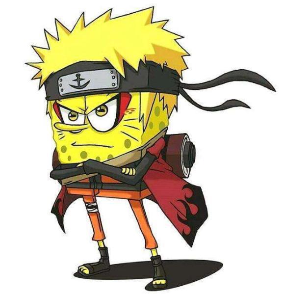 海绵宝宝一下子就有了当初鸣人出场和佩恩战斗的气场出来!