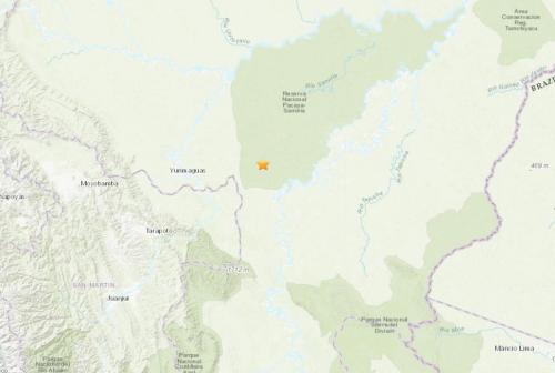 秘鲁北部地区发生强震。（图片来源：美国地质勘探局网站截图）