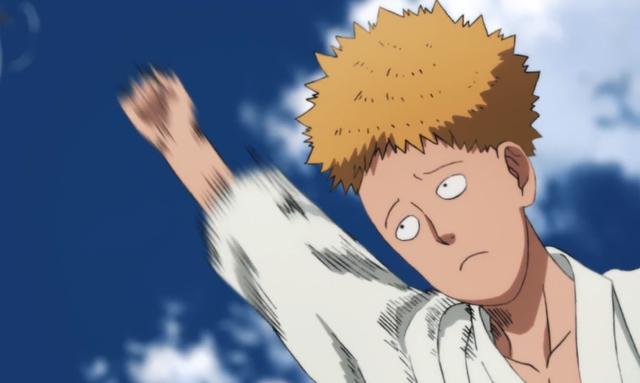 在碰到琦玉老师假发的那一刻,琦玉一拳反击,就以抛弧线的方式将爆山