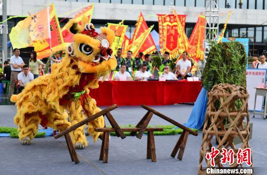粤港澳43支狮队广东佛山上演南派醒狮盛会|南海|粤港澳|佛山_新浪新闻
