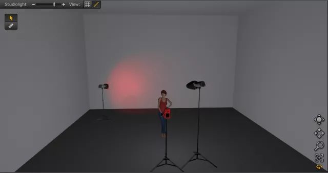 三点布光摄影棚的灯光使用