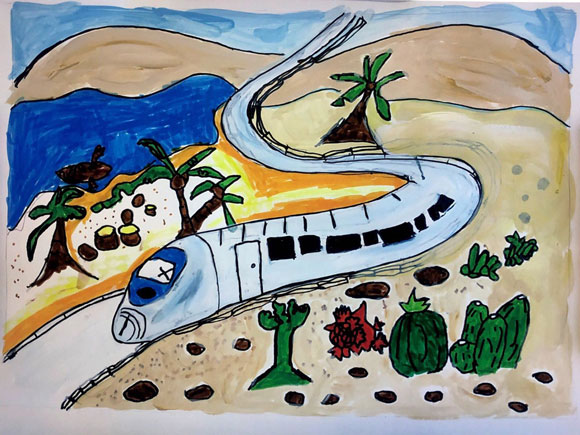 六一来啦小朋友用画笔描绘我眼中的一带一路