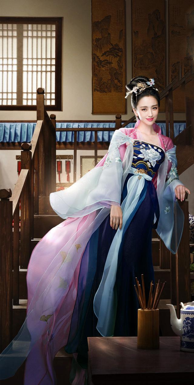 佟丽娅新古装造型,粉蓝罗裳尽显娇俏,一颦一笑间动人心魄