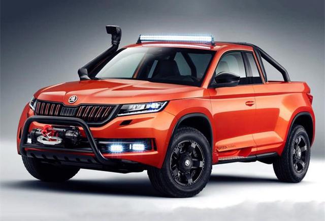 斯柯达"皮卡"亮相,双门设计,自带涉水喉和绞盘,配2.0t引擎