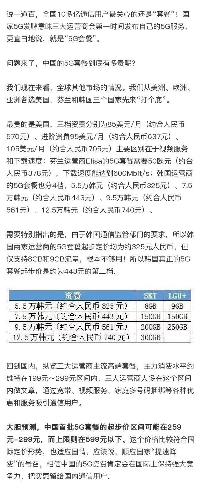 官宣 中国5g发牌了 5g套餐多少钱 财经头条 官宣 中国5g发牌了 5g套餐多少钱 财经头条