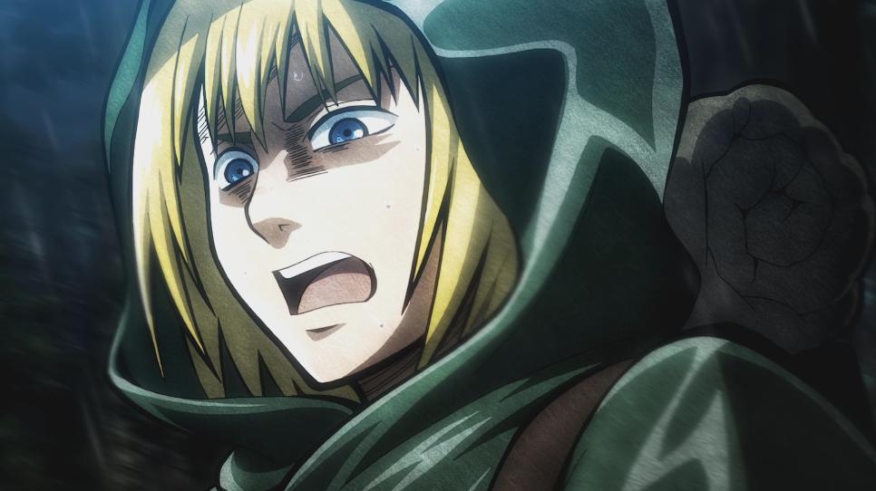 大型巨人释放的热浪把衣服烧掉之后,我们才有机会知道阿尔敏真的有八